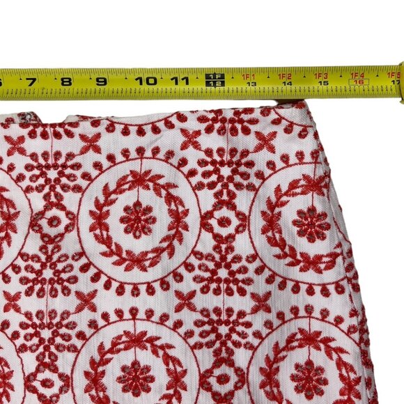 Ann Taylor LOFT Embroidered Colorful Mini Skirt Fully Lined Size 4 Petite - Picture 6 of 13